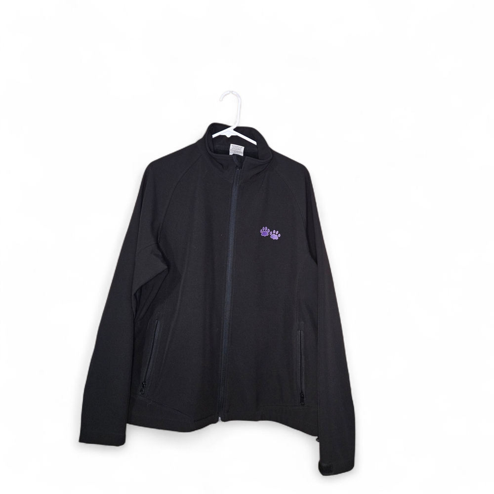 Black Women's Sweatshirt with Purple Logo